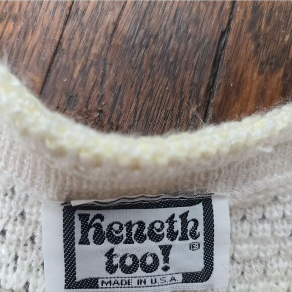 Vintage 70s Pastel Knit Short Sleeve Top Small - Picture 8 of 14